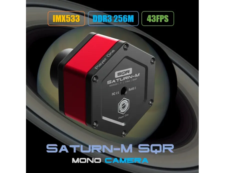 Caméra mono Player One Saturn-M SQR USB3.0 IMX533 (Boite ouverte) Caméra mono Player One Saturn-M SQR USB3.0 IMX533 (Boite ouverte)