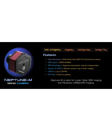 Caméra mono Player One Neptune-M USB3.0 IMX178 (Boite ouverte)